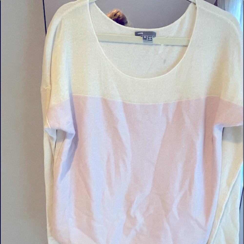 VINCE Color-block cashmere sweater